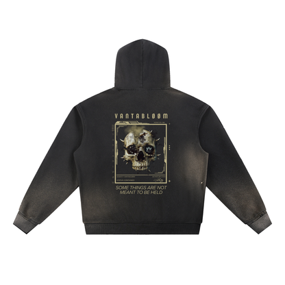 Sun Fade Frayed VANTABLØØM Logo Fleece Hoodie