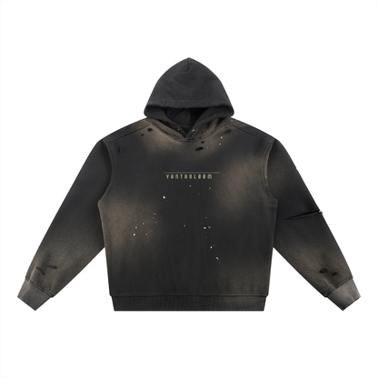 Sun Fade Frayed VANTABLØØM Logo Fleece Hoodie